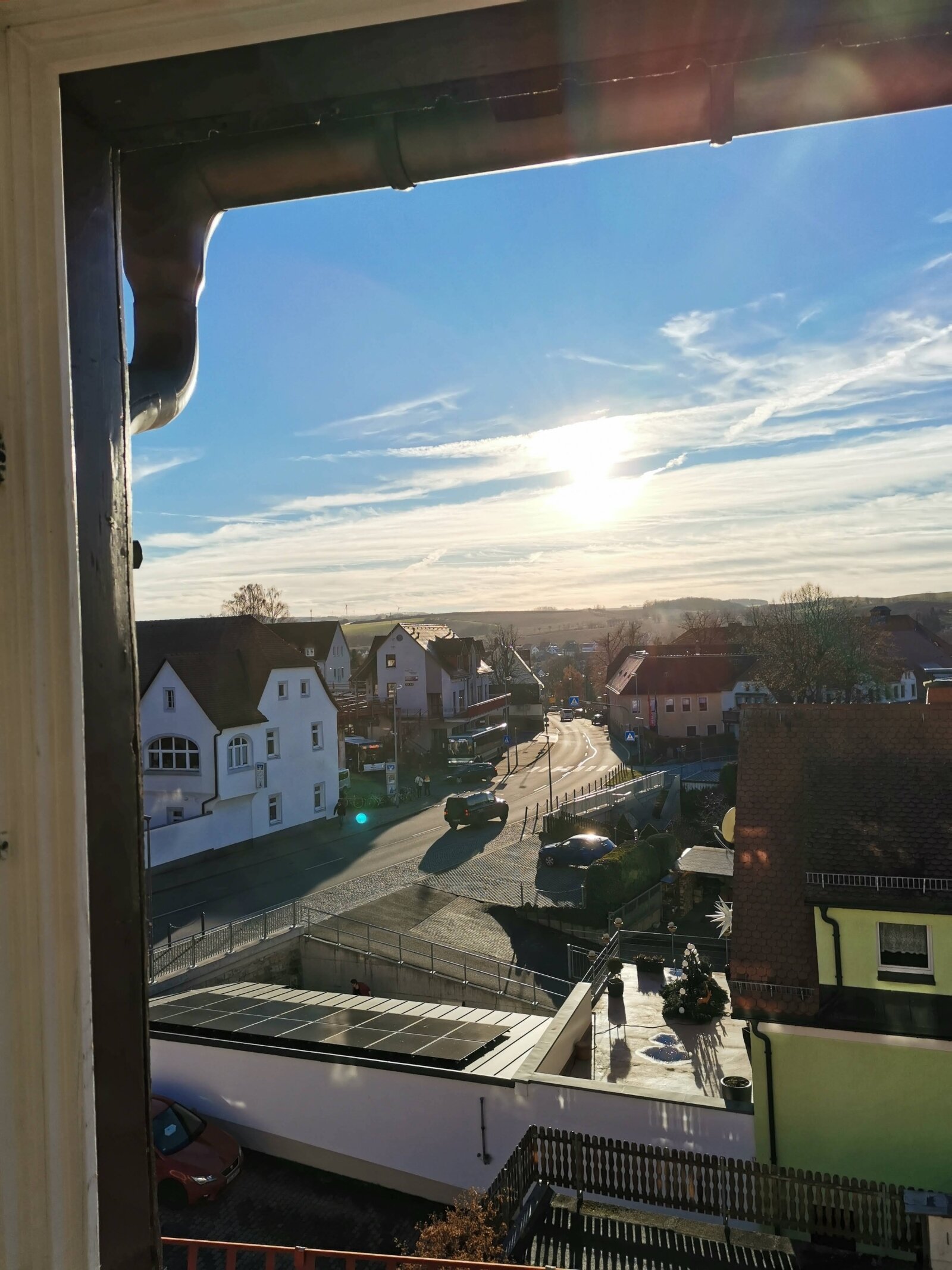 gemütliche Dachgeschosswohnung im Stadtzentrum von Dippoldiswalde (139-004) — Fernblick aus dem Schlafzimmer